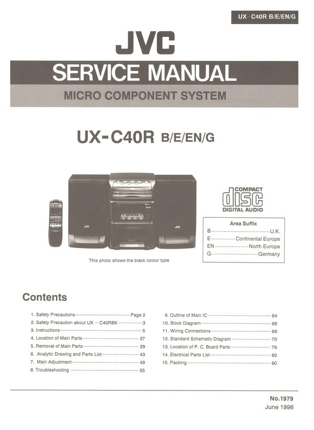 Ux C40r B E En G Jvc Service Manual Highqualitymanuals Com