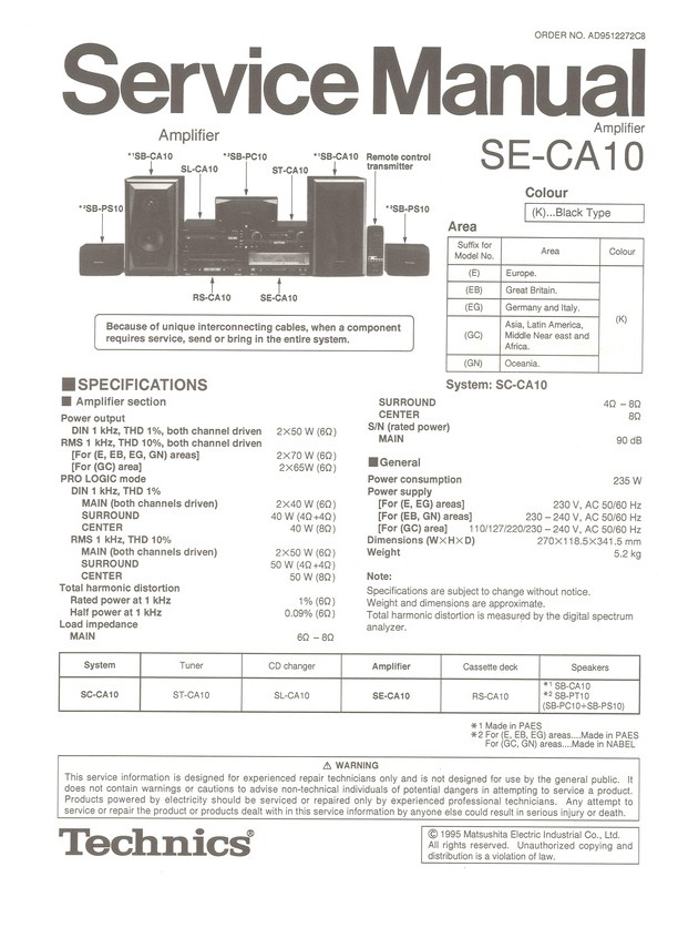 Technics Sc Ca10 Инструкция