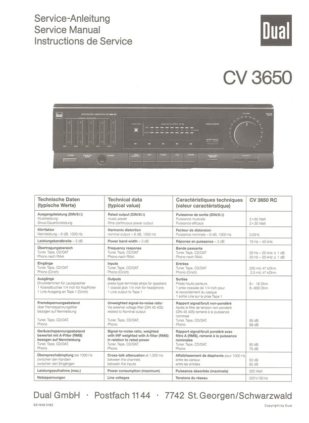 Cv 3650 Dual Service Manual Highqualitymanuals Com