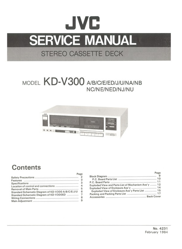 Kd V300 A B C E Ed J U Na Nb Nc Ne Ned Nj Nu Jvc Service Manual Highqualitymanuals Com