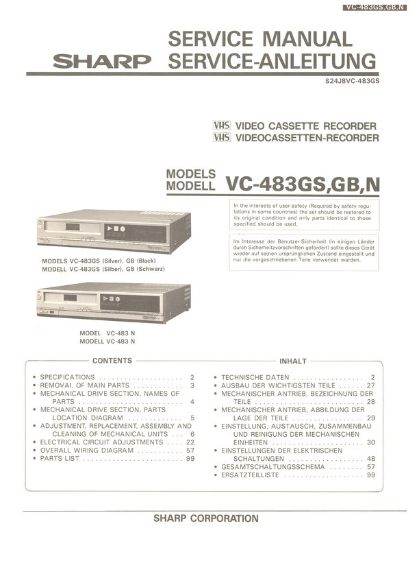 Vc 4gs Gb N Sharp Service Manual Highqualitymanuals Com