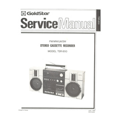 TSR-850 GoldStar Service Manual HighQualityManuals.com